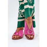 Boto Flat Sandals With Decoration Pink Haliones | shoptok.hr