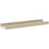  Zidne police 2 kom bijele i boja hrasta sonome 40 x 9 x 3 cm | Eponuda.com