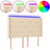  LED uzglavlje krem 147 x 16 x 118/128 cm od tkanine | Eponuda.com
