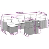  8-dijelni set vrtnih sofa od poliratana s jastucima sivi | shoptok.hr