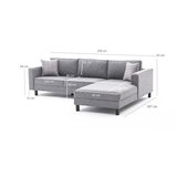 Atelier Del Sofa ugaona garnitura Kale Linen Right Grey | ePonuda.com