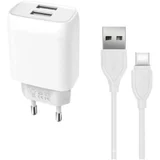 2-port USB wall charger L57 2.4A + Type-C cable (-L57T)