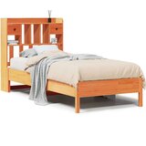  Knjižna postelja brez vzmetnice vošč. rjava 75x190 cm borovina, (21532365) | Shoptok.si
