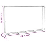 vidaXL Stalak za drva za ogrjev 250x25x150 cm Pocinčani čelik | shoptok.hr