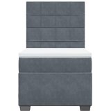 Box spring krevet s madracem tamnosivi 90x200 cm baršunasti | shoptok.hr