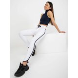 Fashion Hunters Basic white sweatpants with slit from RUE PARIS Cene