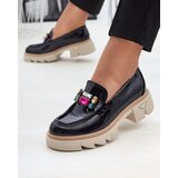 Resti Lacquered black moccasins with colored stones Sarix - Footwear | ePonuda.com