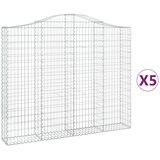  Lučne gabionske košare 5 kom 200x30x160/180cm pocinčano željezo | shoptok.hr