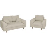 Ropez Bež sedežna garnitura iz rebrastega žameta 150 cm Ariella – | Shoptok.si