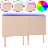  LED uzglavlje boja cappuccina 160x5x118/128cm od umjetna koža Slike
