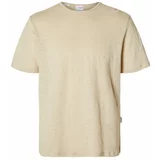 Selected T-Shirt Bet Linen - Oatmeal Bež
