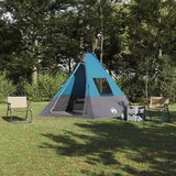 vidaXL Šotor s streho Drugo Modra in črna 383 x 338 x 217 cm Poliester Cene
