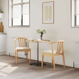 Stolac za blagovanje 2 pcs Prirodna i svijetla Čvrsto drvo | shoptok.hr