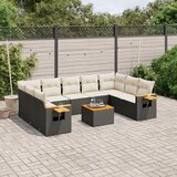vidaXL 10-dijelni set vrtnih sofa s jastucima crni od poliratana | shoptok.hr