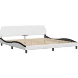 Krevet s madracem bijeli-crni 200 x 200 cm od umjetne kože | shoptok.hr