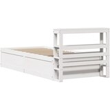  Okvir za krevet s uzglavljem bijeli 90x200 cm masivna borovina | shoptok.hr