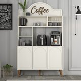 Hanah home komoda lyon 120 - cream, walnut creamwalnut coffee bar cabinet | ePonuda.com