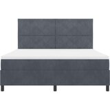 vidaXL Box Spring Krevet s madracem Tamno siva Super King Baršun | shoptok.hr
