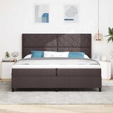  LED Box Spring Krevet Tamno smeđa 200 x 200 cm tkanina | shoptok.hr