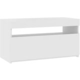 Maison Chic TV omarica - TV stojalo - Televizijska omarica z LED lučkami visok sijaj bela 75x35x40 cm, (21700162) Cene