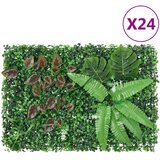 vidaXL ograja iz umetnih rastlin 24 kosov zelena 40x60 cm u
