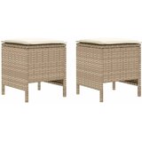  Vrtni otoman 2 Komad Bež i krema 38 x 38 x 45 cm PE ratan | shoptok.hr