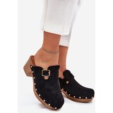 Boto Women's Heeled Slippers With Buckle Black Veldexina | shoptok.hr