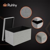 Ruhhy sklopivi puf s prostorom za pohranu 60 × 30 × 30 cm, sivi | shoptok.hr