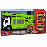 Truck with Crane and Vehicle Transporter Lights Sounds Green | Shoptok.si