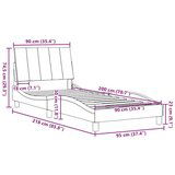  posteljni okvir brez vzmetnice Cream 90x200 cm Tkanina, (22054120) | Shoptok.si