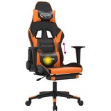  Igraća stolica s osloncem za noge umjetna koža crno-narančasta | shoptok.hr