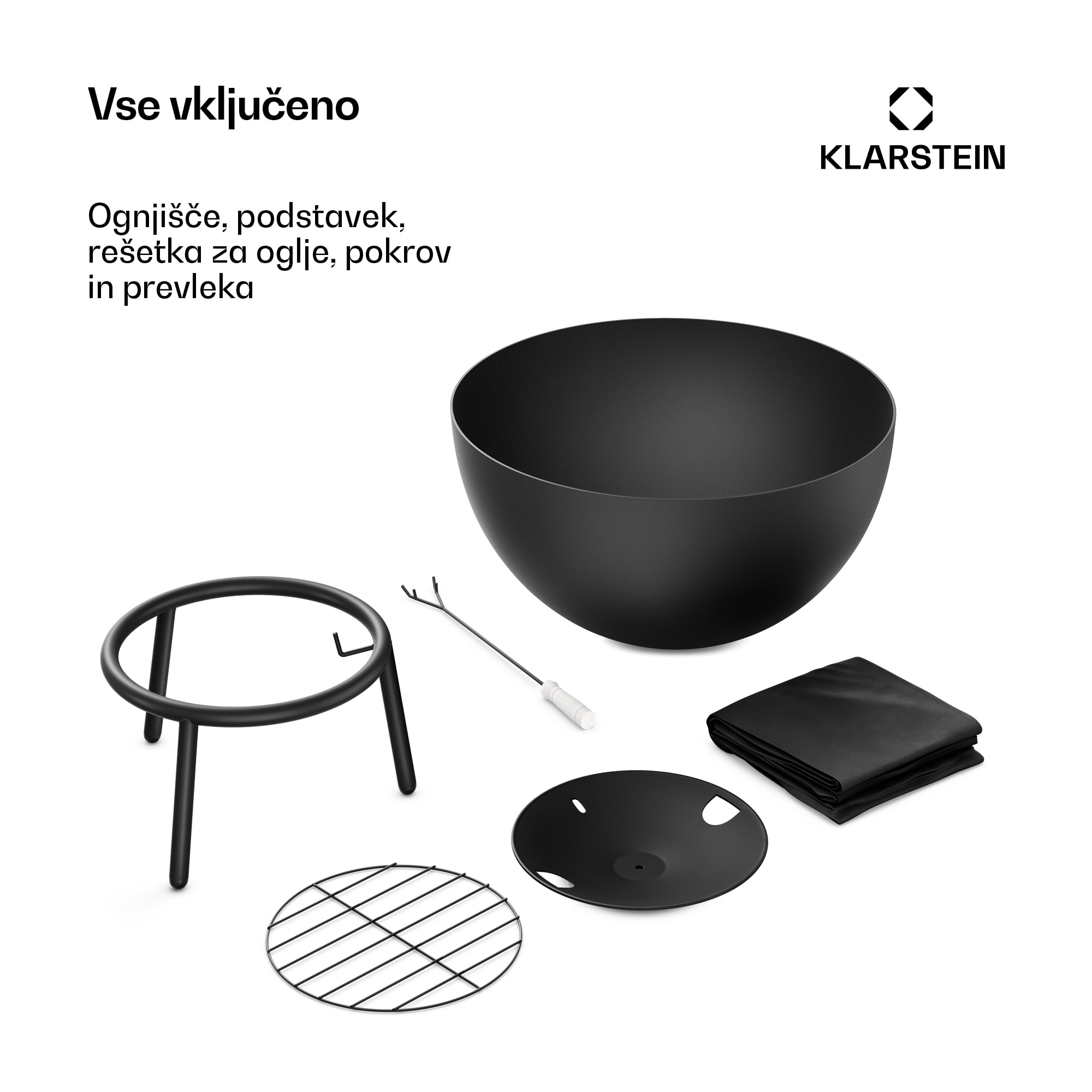 Blumfeldt Fireball niska posuda za vatru | Otporna na koroziju | Stabilna | Robusna | 66 cm | Crna | shoptok.hr