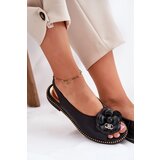 CheBello Leather Flat Sandals With Decoration 4642 Black | shoptok.hr