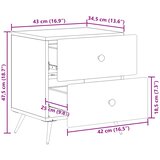 Noćni ormar Crna 43 x 34,5 x 47,5 cm Konstruirano drvo | shoptok.hr