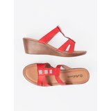 Shelvt Red women's wedge flip-flops | shoptok.hr