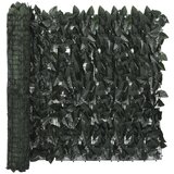 vidaXL Balkonsko platno s temno zelenim listjem 300x75 cm Cene