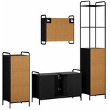  Set ormarića za kupaonicu 4 kom. Crni hrast 40 x 36 x 200 5 cm - Crni hrast Ormar ispod sudopera (1 vrata i 2 police) + viseći o | shoptok.hr