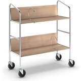 HelgeNyberg kromiran voziček za fascikle, 2 polici, dxšxv 800 x 340 x 840 mm, imitacija bukve Cene