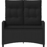  Vrtna klupa s jastukom Crna 105 x 60 x 112 cm Čelik i poliester - Crna | shoptok.hr