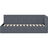  Kutni okvir kreveta s uzglavljem Tamno siva 80 x 200 cm Baršun | shoptok.hr