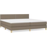Krevet s oprugama i madracem smeđesivi 200x200 cm od tkanine | shoptok.hr