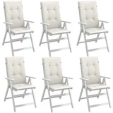 vidaXL Jastuci za stolice 6 kom prošarano krem 120x50x4 cm tkanina