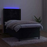  Krevet box spring s madracem LED crni 80 x 200 cm baršunasti | shoptok.hr