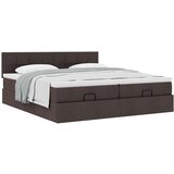 vidaXL Okvir kreveta s madracima tamnosmeđi 200x200cm tkanine | shoptok.hr