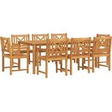  Vrtni set za objed 9 kom. 8-sjedala Smeđa Čvrsto drvo akacije 200 x 100 x 74 cm | Shoptok.si