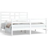 The Living Store Posteljni okvir bel iz trdnega lesa 160x200 cm - Posteljni Okvir, (21531277) | Shoptok.si