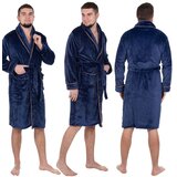 springos muški plišani kućni ogrtač, tamnoplavi, veličina XXL | shoptok.hr
