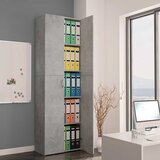  Uredski ormarić boja betona 60 x 32 x 190 cm konstruirano drvo | shoptok.hr