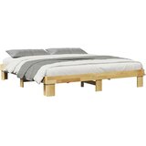 vidaXL posteljni okvir brez vzmetnice 180x200 cm masivni les hrast | Shoptok.si