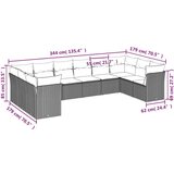 vidaXL 10-dijelni set vrtnih sofa s jastucima crni od poliratana | shoptok.hr